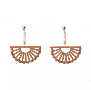 Rattan Fan Drop Earrings