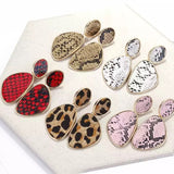 Leopard Print Drop Earrings