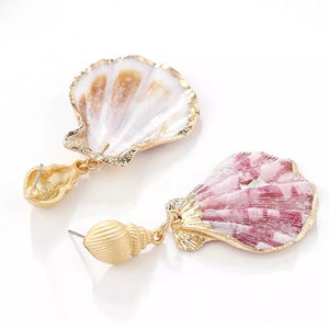 Conch Sea Shell Stud Earrings