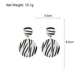 Zebra Print Round Earrings