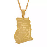 Map of Ghana Necklace